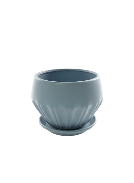 قوارة سيراميك رمادية بنقشة الماس حجم وسط