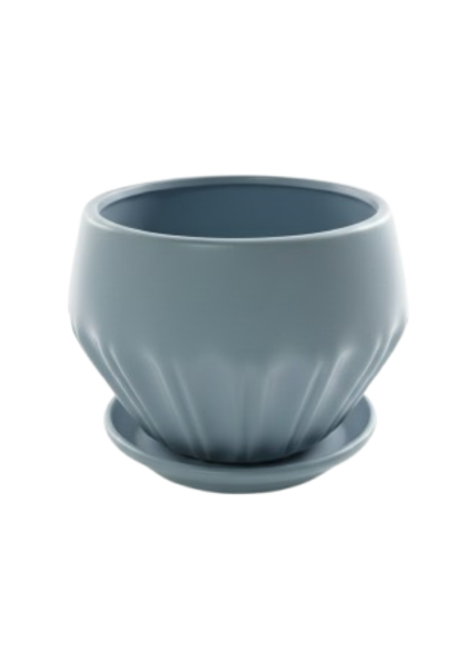 قوارة سيراميك رمادية بنقشة الماس حجم كبير