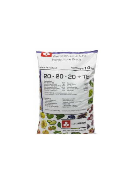 يورو سوليدز سماد قابل للذوبان في الماء 20-20-20 + عناصر صغرى 