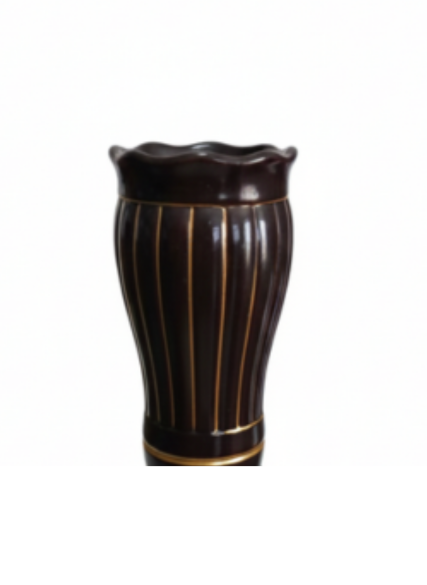 قوارة سيراميك فاخرة بتصميم مضلع ولون بني حجم كبير 